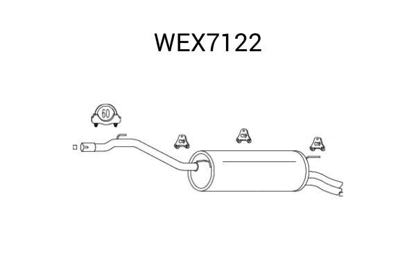 Toba esapament finala VW TRANSPORTER IV bus (70XB, 70XC, 7DB, 7DW, 7DK) (1990 - 2003) QWP WEX7122 piesa NOUA