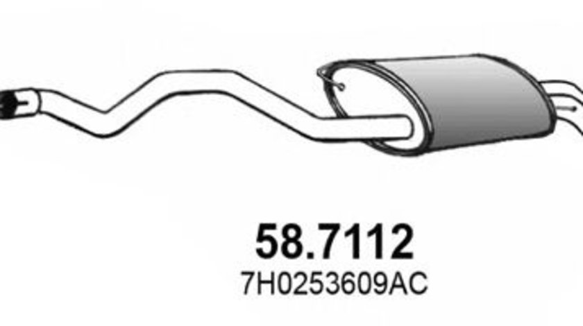 Toba esapament finala VW TRANSPORTER V bus (7HB, 7HJ, 7EB, 7EJ, 7EF, 7EG, 7HF, 7EC) (2003 - 2016) ASSO 58.7112 piesa NOUA