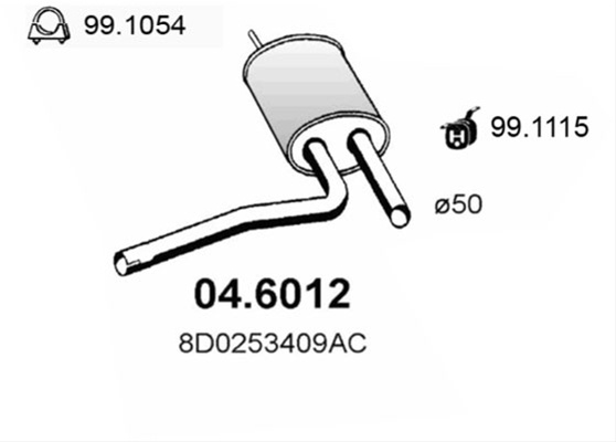 Toba Esapament Intermediara Asso Audi 04.6012
