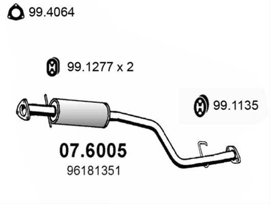 Toba Esapament Intermediara Asso Chevrolet 07.6005