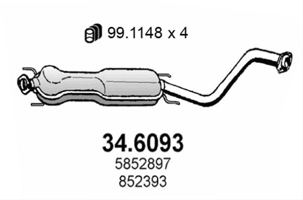 Toba Esapament Intermediara Asso Opel 34.6093