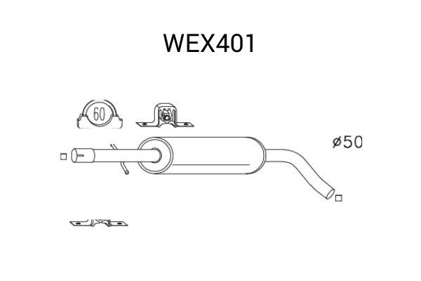 Toba esapament intermediara AUDI A3 (8L1) (1996 - 2003) QWP WEX401 piesa NOUA