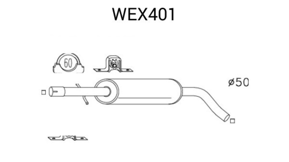 Toba esapament intermediara AUDI A3 (8L1) (1996 - 2003) QWP WEX401 piesa NOUA