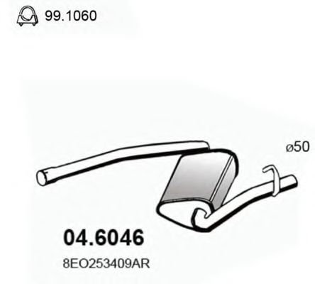Toba esapament intermediara AUDI A4 (8E2, B6) (2000 - 2004) ASSO 04.6046 piesa NOUA
