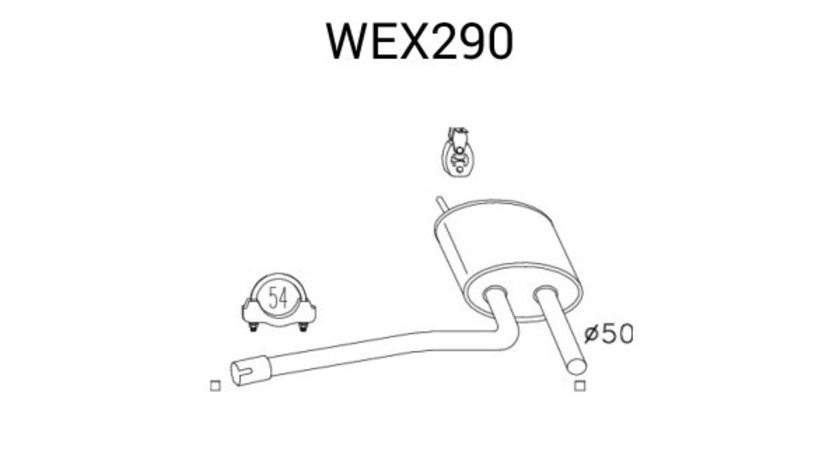 Toba esapament intermediara AUDI A4 Avant (8D5, B5) (1994 - 2001) QWP WEX290 piesa NOUA