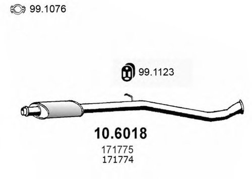 Toba esapament intermediara CITROEN BERLINGO (MF) (1996 - 2016) ASSO 10.6018 piesa NOUA