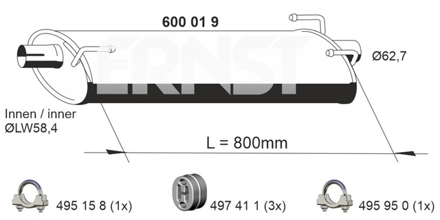 Toba Esapament Intermediara Ernst Iveco 600019