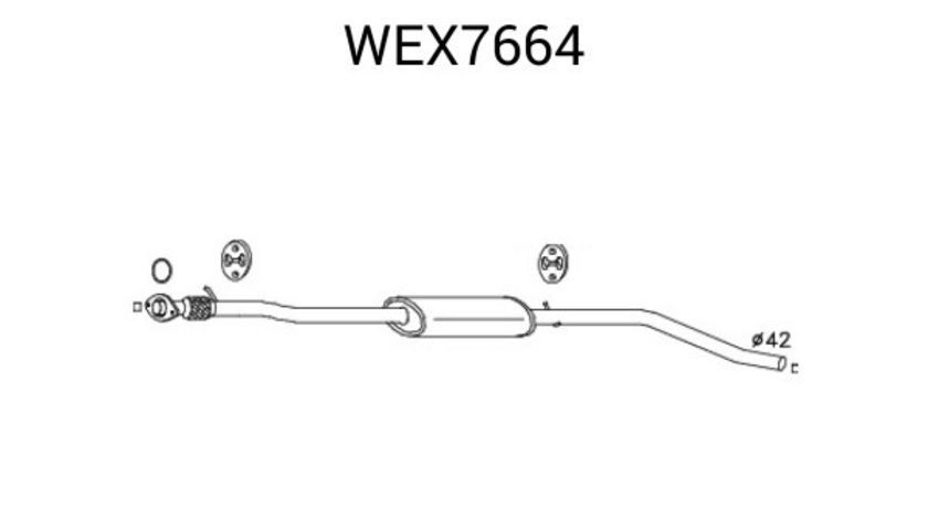 Toba esapament intermediara FIAT PUNTO (188) (1999 - 2016) QWP WEX7664 piesa NOUA