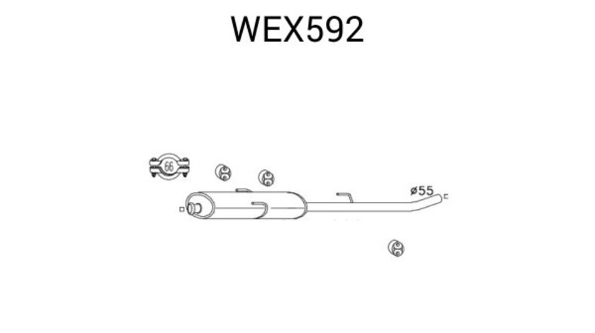 Toba esapament intermediara FIAT SCUDO caroserie (220L) (1996 - 2006) QWP WEX592 piesa NOUA