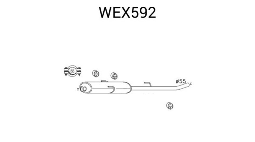 Toba esapament intermediara FIAT SCUDO combinato (220P) (1996 - 2006) QWP WEX592 piesa NOUA