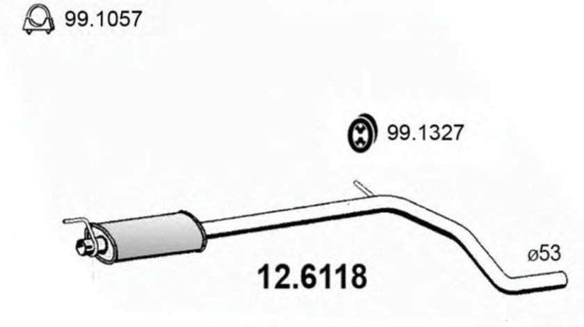 Toba esapament intermediara FIAT STILO (192) (2001 - 2010) ASSO 12.6118 piesa NOUA