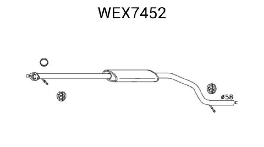 Toba esapament intermediara FORD MONDEO III Limuzina (B4Y) (2000 - 2007) QWP WEX7452 piesa NOUA