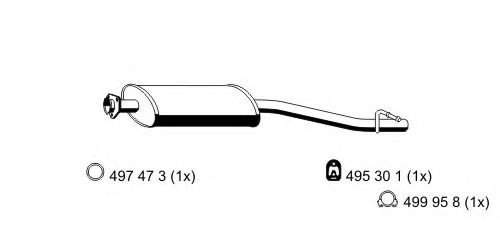 Toba esapament intermediara MERCEDES C-CLASS (W203) (2000 - 2007) ERNST 352291 piesa NOUA
