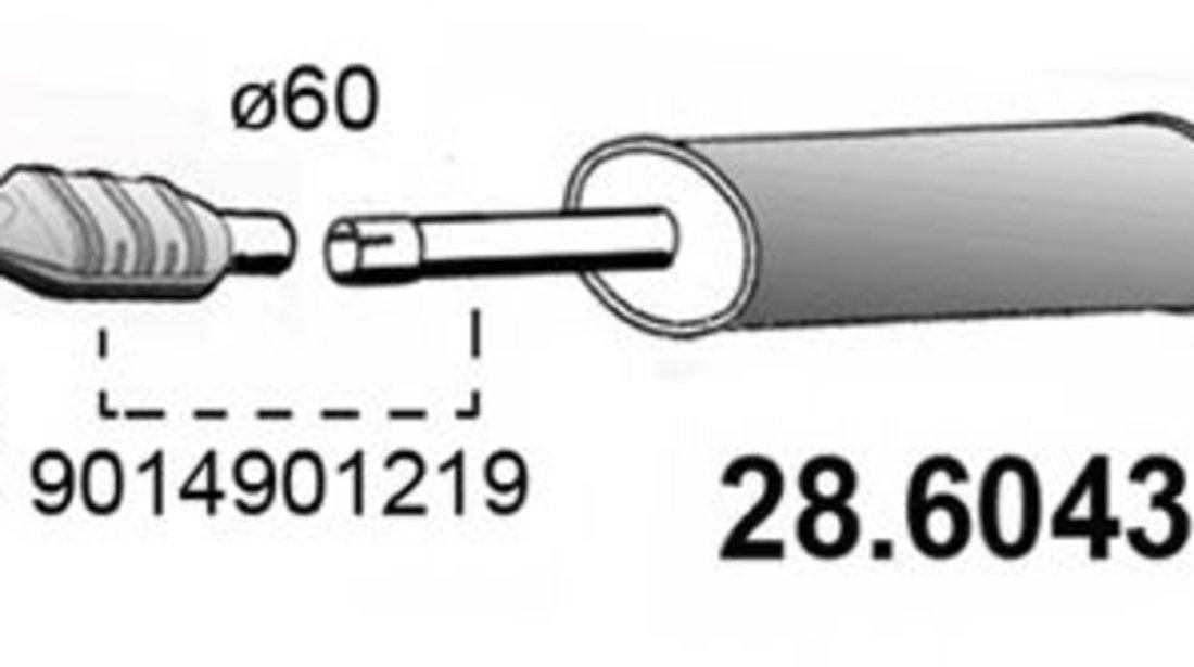 Toba esapament intermediara MERCEDES SPRINTER 3-t platou / sasiu (903) (1995 - 2006) ASSO 28.6043 piesa NOUA