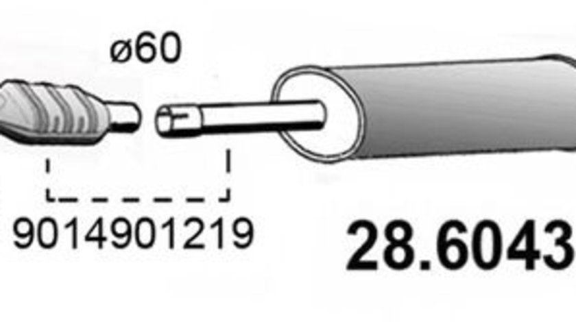 Toba esapament intermediara MERCEDES SPRINTER 3-t caroserie (903) (1995 - 2006) ASSO 28.6043 piesa NOUA