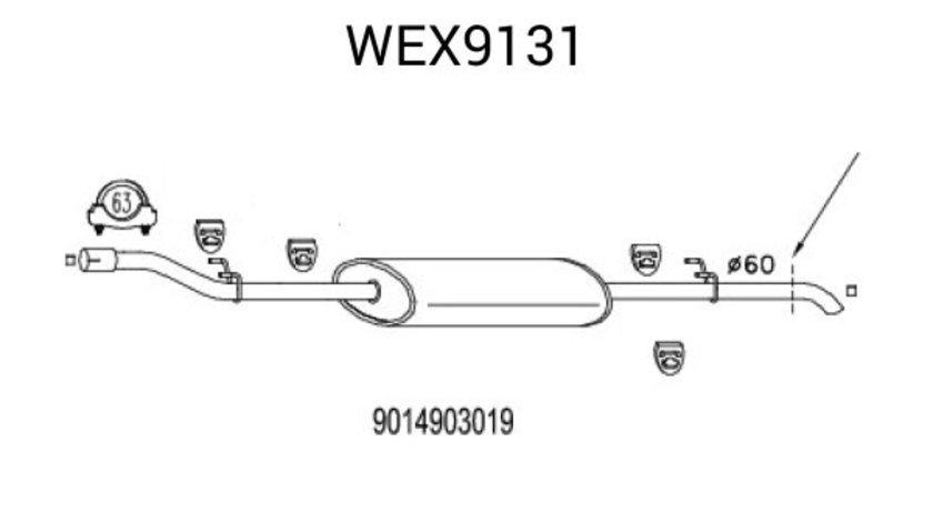 Toba esapament intermediara MERCEDES SPRINTER 4-t bus (904) (1996 - 2006) QWP WEX9131 piesa NOUA