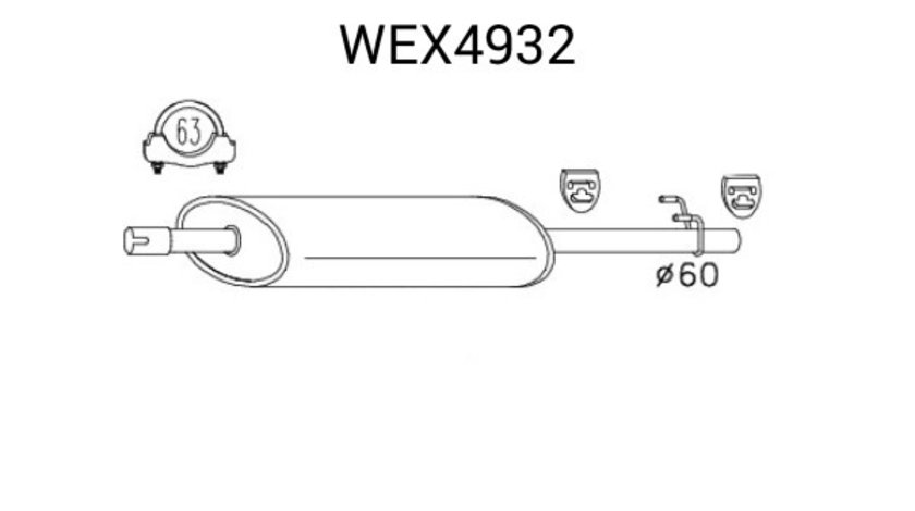 Toba esapament intermediara MERCEDES SPRINTER 4-t caroserie (904) (1996 - 2006) QWP WEX4932 piesa NOUA