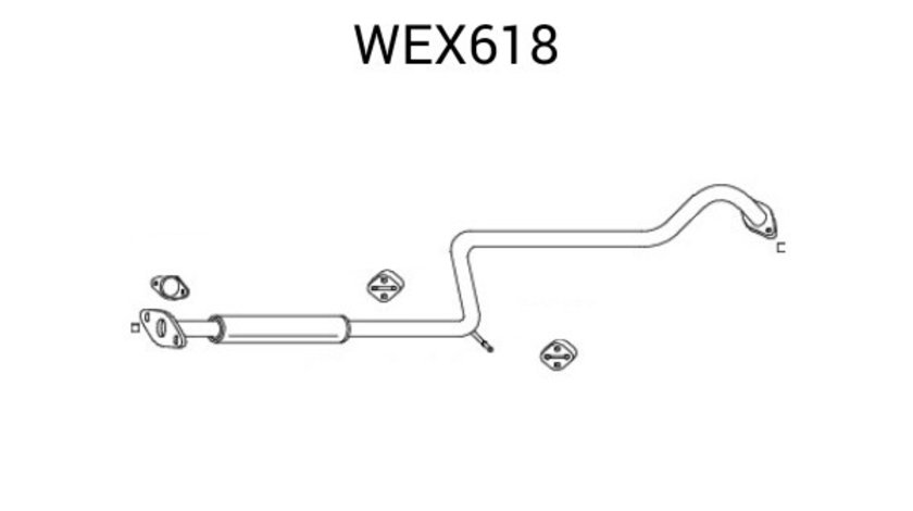 Toba esapament intermediara NISSAN ALMERA I (N15) (1995 - 2000) QWP WEX618 piesa NOUA