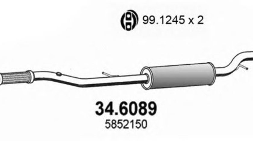 Toba esapament intermediara OPEL AGILA (A) (H00) (2000 - 2007) ASSO 34.6089 piesa NOUA