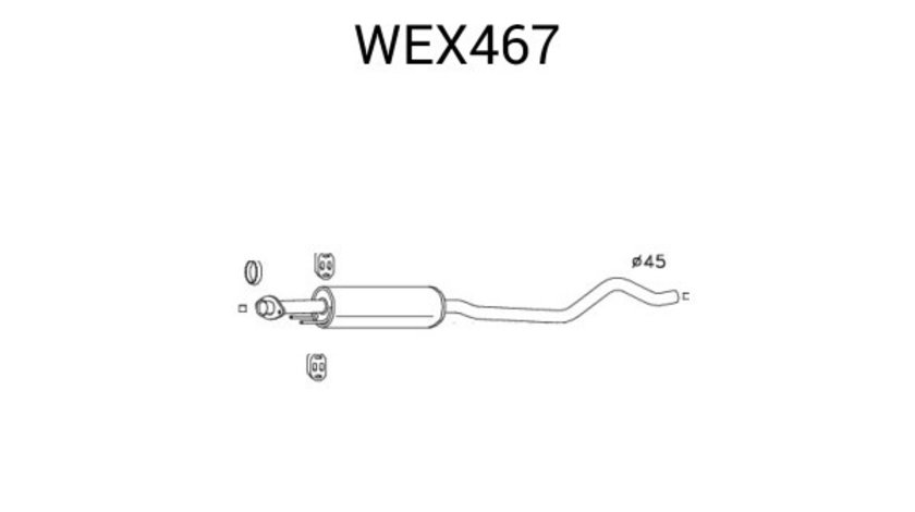 Toba esapament intermediara OPEL ASTRA F Combi (51, 52) (1991 - 1998) QWP WEX467 piesa NOUA