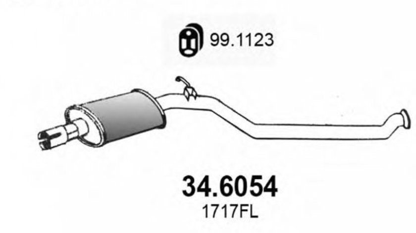 Toba esapament intermediara OPEL ASTRA F Combi (51, 52) (1991 - 1998) ASSO 34.6054 piesa NOUA