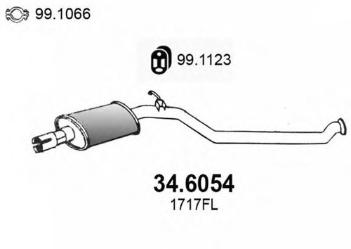 Toba esapament intermediara OPEL ASTRA G Combi (F35) (1998 - 2009) ASSO 34.6054 piesa NOUA