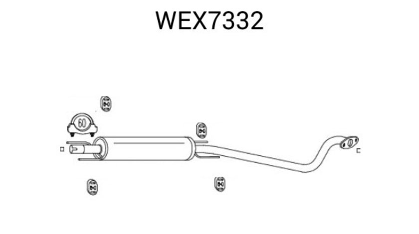 Toba esapament intermediara OPEL ASTRA G Limuzina (F69) (1998 - 2009) QWP WEX7332 piesa NOUA