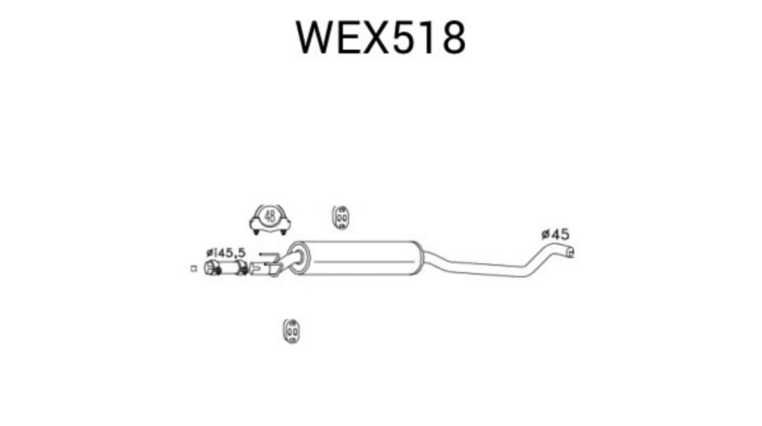 Toba esapament intermediara OPEL CORSA B (73, 78, 79) (1993 - 2002) QWP WEX518 piesa NOUA