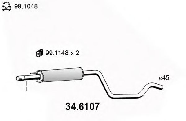 Toba esapament intermediara OPEL MERIVA (2003 - 2010) ASSO 34.6107 piesa NOUA