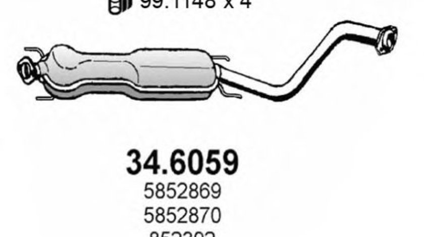 Toba esapament intermediara OPEL VECTRA B (36) (1995 - 2002) ASSO 34.6059 piesa NOUA