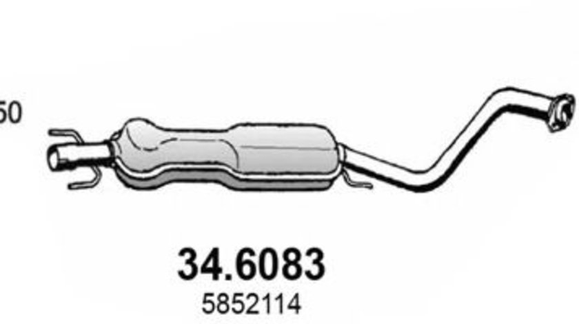 Toba esapament intermediara OPEL ZAFIRA A (F75) (1999 - 2005) ASSO 34.6083 piesa NOUA