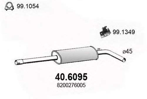 Toba esapament intermediara RENAULT GRAND SCENIC II (JM0/1) (2004 - 2016) ASSO 40.6095 piesa NOUA
