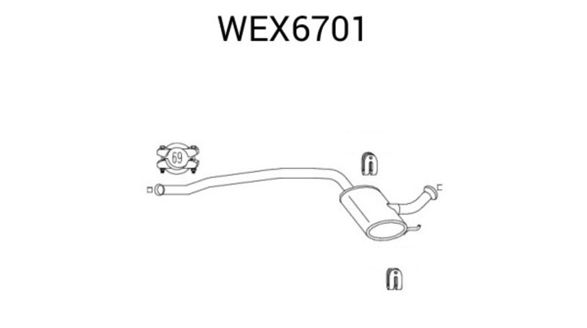 Toba esapament intermediara RENAULT LAGUNA I (B56, 556) (1993 - 2001) QWP WEX6701 piesa NOUA