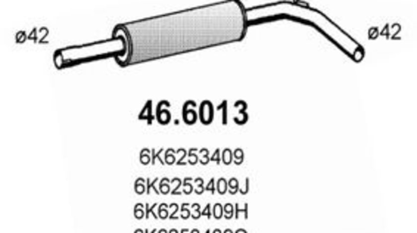 Toba esapament intermediara SEAT CORDOBA (6K1, 6K2) (1993 - 1999) ASSO 46.6013 piesa NOUA