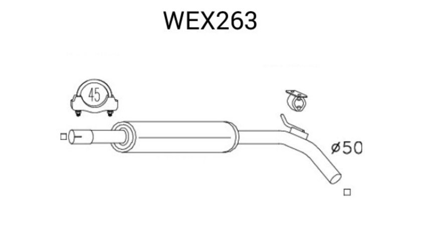 Toba esapament intermediara SEAT CORDOBA (6K1, 6K2) (1993 - 1999) QWP WEX263 piesa NOUA