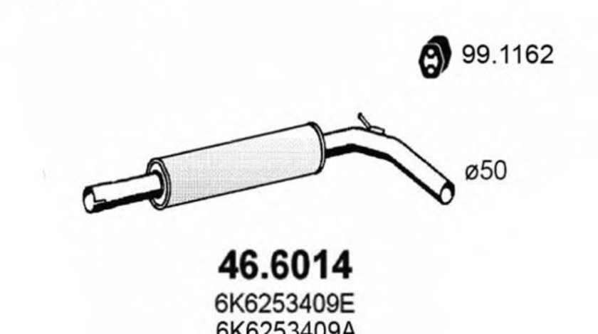 Toba esapament intermediara SEAT IBIZA II (6K1) (1993 - 1999) ASSO 46.6014 piesa NOUA