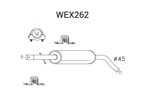 Toba esapament intermediara SKODA OCTAVIA I Combi (1U5) (1998 - 2010) QWP WEX262 piesa NOUA