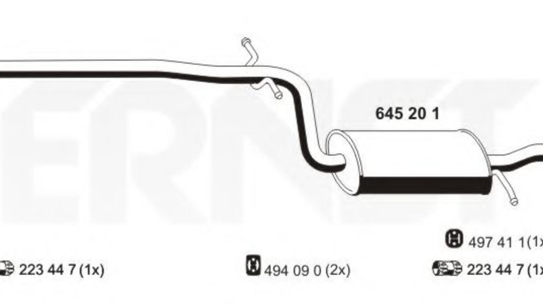 Toba esapament intermediara SKODA OCTAVIA II (1Z3) (2004 - 2013) ERNST 645201 piesa NOUA