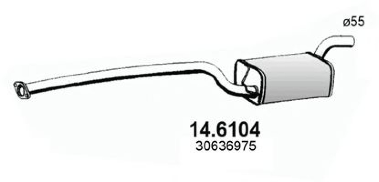 Toba esapament intermediara VOLVO V50 (MW) (2004 - 2016) ASSO 14.6104 piesa NOUA