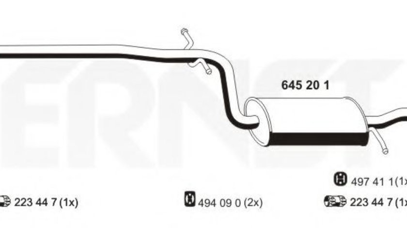 Toba esapament intermediara VW JETTA III (1K2) (2005 - 2010) ERNST 645201 piesa NOUA