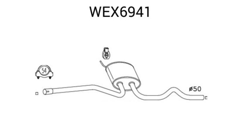 Toba esapament intermediara VW PASSAT (3B2) (1996 - 2001) QWP WEX6941 piesa NOUA