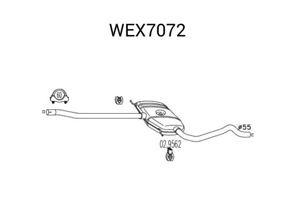 Toba esapament intermediara VW PASSAT (3B3) (2000 - 2005) QWP WEX7072 piesa NOUA