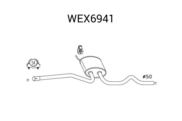 Toba esapament intermediara VW PASSAT (3B3) (2000 - 2005) QWP WEX6941 piesa NOUA