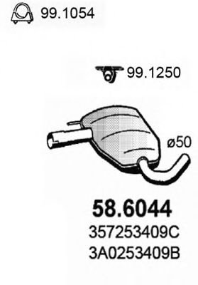 Toba esapament intermediara VW PASSAT Variant (3A5, 35I) (1988 - 1997) ASSO 58.6044 piesa NOUA