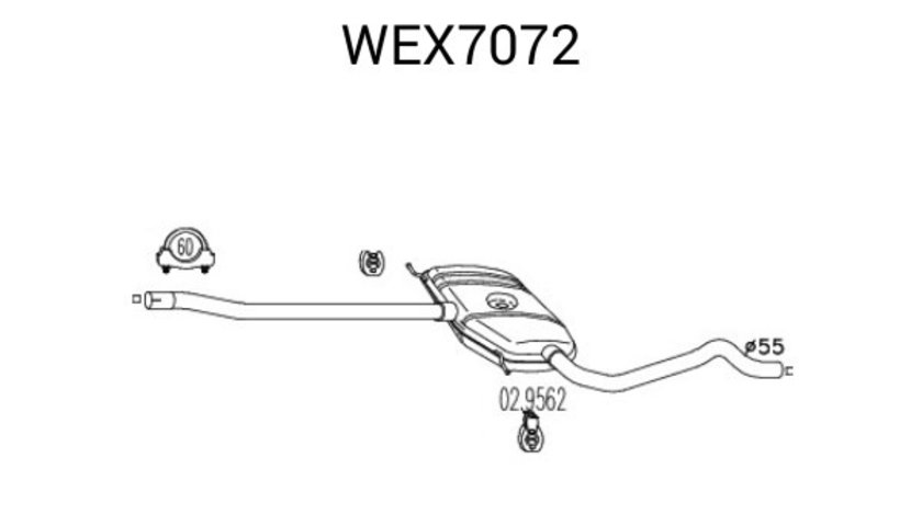 Toba esapament intermediara VW PASSAT Variant (3B5) (1997 - 2001) QWP WEX7072 piesa NOUA