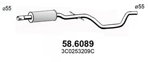 Toba esapament intermediara VW PASSAT Variant (3C5) (2005 - 2011) ASSO 58.6089 piesa NOUA