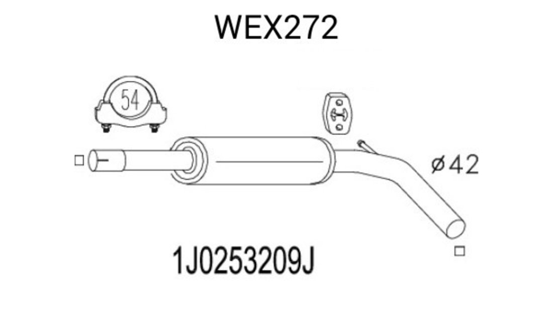 Toba esapament intermediara VW POLO (6N2) (1999 - 2001) QWP WEX272 piesa NOUA