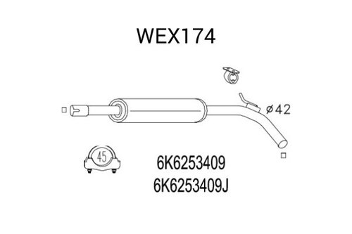 Toba esapament intermediara VW POLO Variant (6KV5) (1997 - 2001) QWP WEX174 piesa NOUA