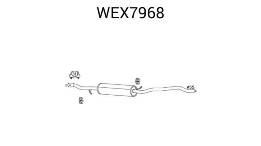 Toba esapament intermediara VW SHARAN (7M8, 7M9, 7M6) (1995 - 2010) QWP WEX7968 piesa NOUA