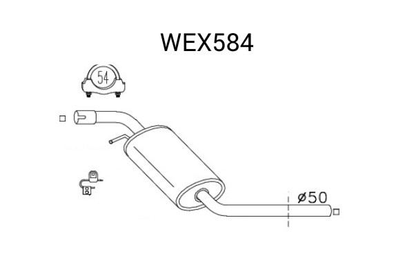 Toba esapament intermediara VW TRANSPORTER IV bus (70XB, 70XC, 7DB, 7DW, 7DK) (1990 - 2003) QWP WEX584 piesa NOUA